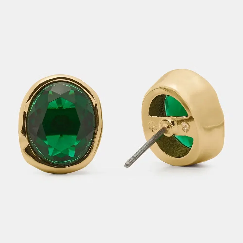 kate spade Emerald High Shine Studs/NWT - Picture 3 of 9